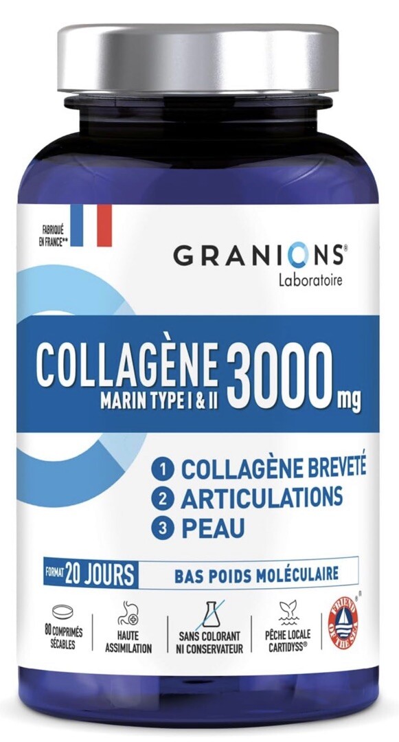 Collagène marin 3000mg pour soulager la raideur des articulations et hydrater la peau