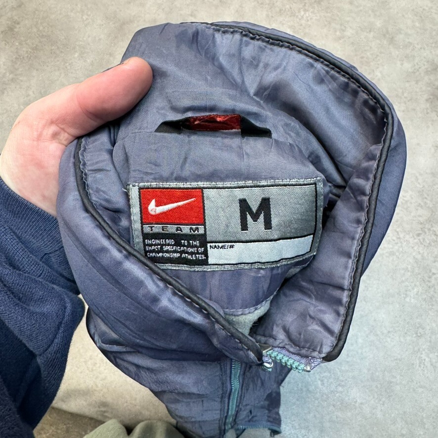 Nike Track Jacket Mens Medium 90s Swoosh Vintage Windbreaker Coat, Grey image 10