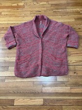Free People Womens Chunky Marled Knit Cardigan Sweater Sz Oversized S Wool Linen