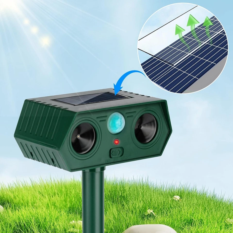 4/6Pack Solar Ultrasonic Animal Repellent Dog Skunk Deer Raccoon For Garden - Image 3 of 4
