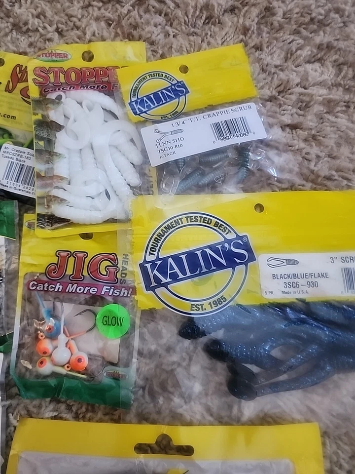 lote de plásticos blandos mixtos. cebos de mierda l, bajo, panfish (lote de 10) Foto 3 de 4