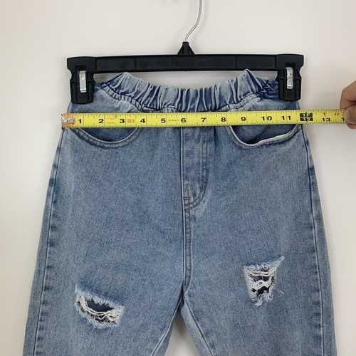 Girl’s Stretch Waist Fashion Ripped Jeans, Size Fits 16" to 22", Relaxed Fit - Picture 9 of 15