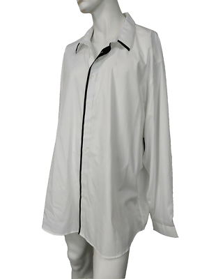 4xlt white dress shirts INC INTERNATIONAL CONCEPTS Bright White Black Button Shirt Big Tall 4XLT  NWT $75