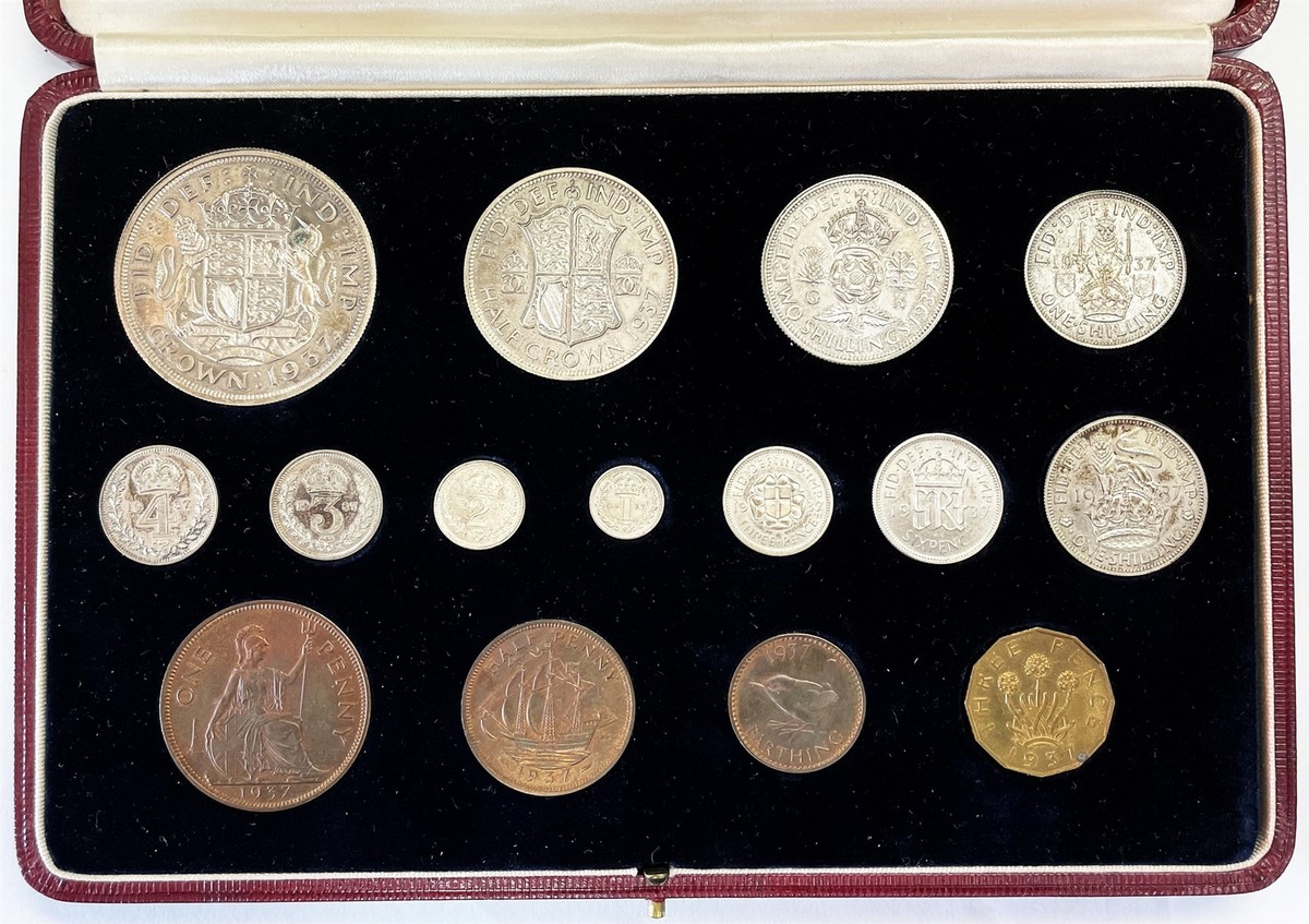 1937 GREAT BRITAIN PROOF SPECIMEN 15 COIN KING GEORGE VI