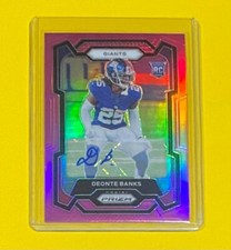 2023 Prizm Deonte Banks ROOKIE AUTOGRAPHS PINK PRIZM SP Giants #376 RC (AUTO) 🔥