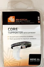 Shock Doctor Core Supporter w Cup Pocket, Multi- Color, Waist 36-39" Men X-Large