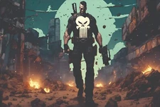 THE PUNISHER  AVENGERS MARVEL STRETCHED CANVAS WALL ART READY TO HANG CP212