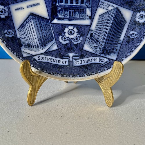 Antique Regnier & Shoup Flow Blue Souvenir China Plate Made In England - Picture 2 of 11
