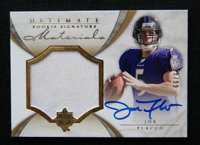 2008 Ultimate Rookie Signature Materials Joe Flacco Auto RC # 66/99 QB Ravens