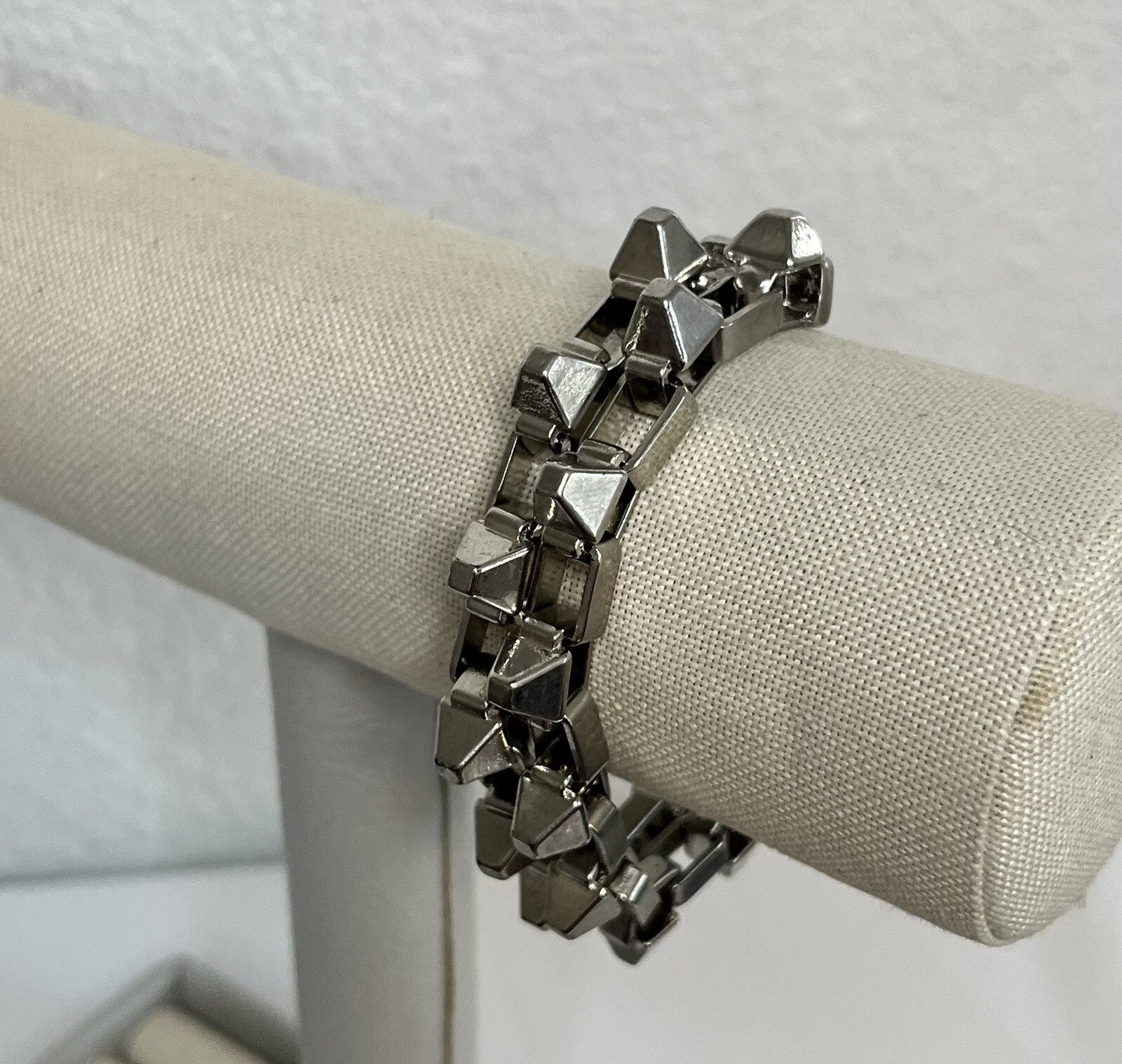 BCBGeneration Silvertone Spike/Chain Square Tip  … - image 6