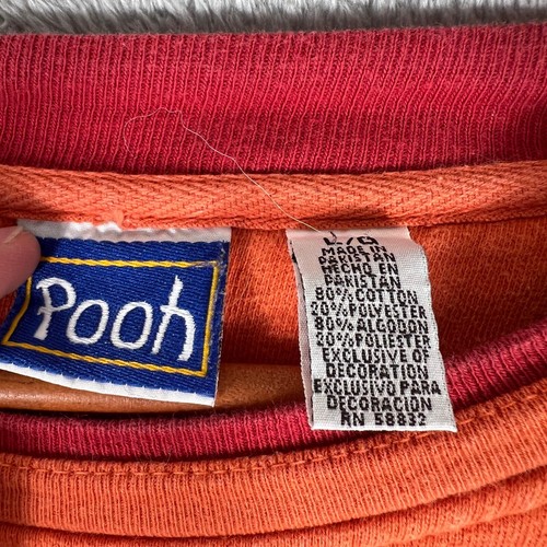 Vintage Winnie The Pooh Sweater Womens Large Orange Fall Pullover Crew Neck - Picture 3 of 8