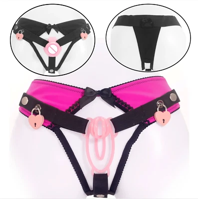 Imbracatura Uomo Anticaduta per Sissy Gabbia di Castità Mutandine Chiudibili PONGA