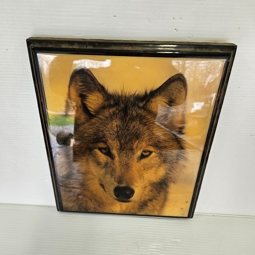 Vintage Wolf Picture Print Art Wooden Frame wolf photo 1993 #2075 custom plaques - Picture 4 of 11