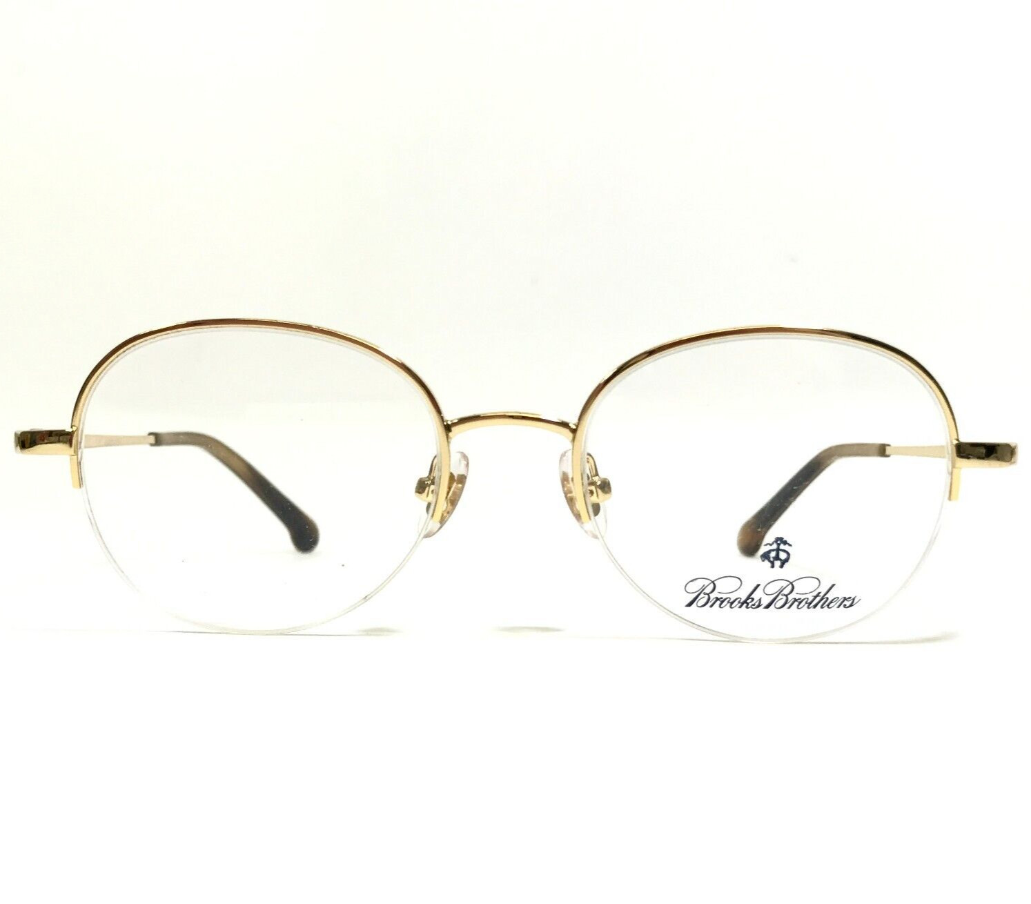 Оправа для очков Brooks Brothers BB1042 1172 Золотая круглая полуободка 48-18-150