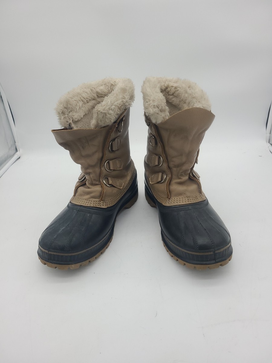 SOREL Brown Leather Snow Boots 8 Steel Shank | eBay display picture 2