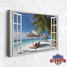 Window to a Secluded Paradise Wall Art, Canvas Print for Home Decor, Art Poster
