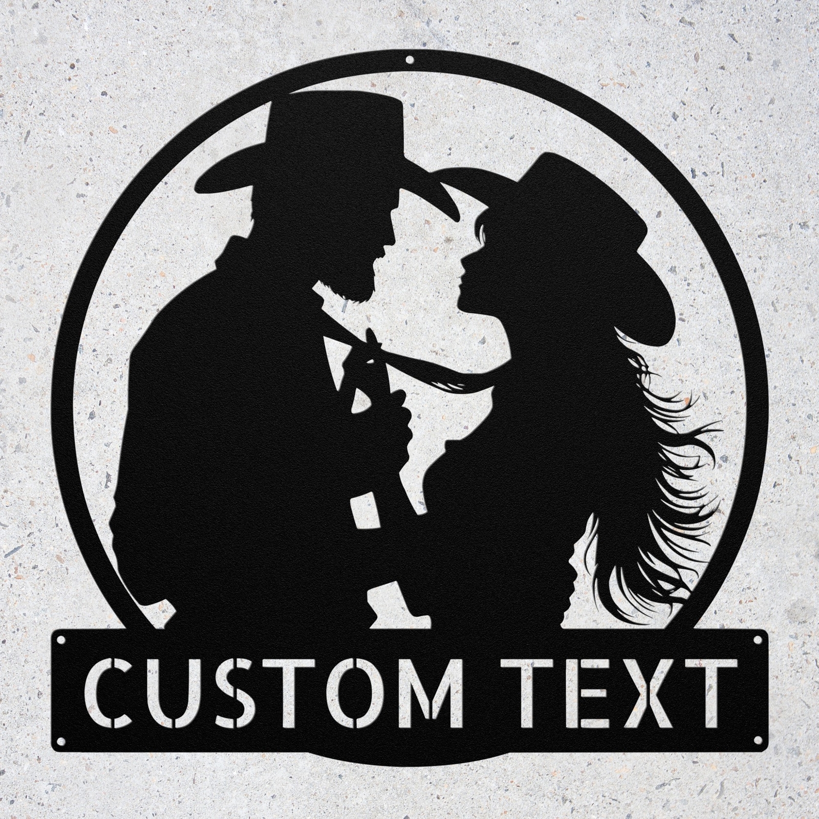 Personalized Western Couple Metal Sign Custom Rustic Decor Home Wall Art Gift