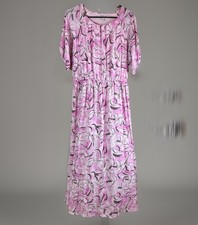 Nine West Women’s Pink Lilac Floral Lined Maxi Dress Side Slit Size Large