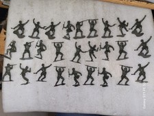 27 Marx 1990s Recast WW II Russian Green Plastic 54mm Soldier Figures Lot 3T