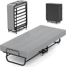 Portable 31" 38" Rollaway Bed Folding Bed with Foam Mattress for Adults & Guest