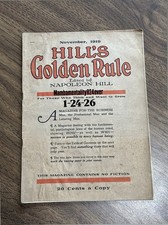 NAPOLEON HILL Think & Grow Rich GOLDEN RULE MAGAZINE NOVEMBER 1919 1ST YR. ISSUE
