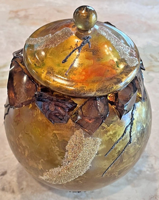 Murano Hand Blown Glass Ginger Jar Absolutely Stunning Piece of Art Work!!!!!
