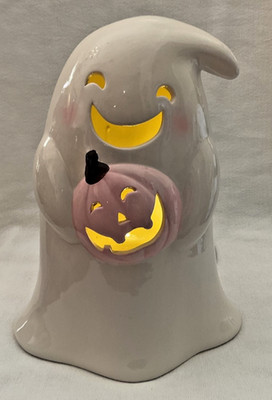 Goblin & Ghoul Halloween Ghost Jack O Lantern Ceramic LED Light Up 9 X ...