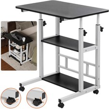 Schreibtisch Höhenverstellbarer Computertisch Stehpult Nachttisch mit Rollen
