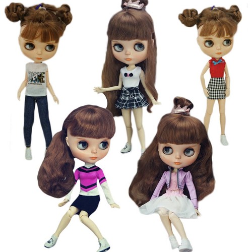 10pcs Random Fashion Doll Clothes For Blyth Dolls Outfits Dress Top Pants 1:6 - Picture 10 of 17