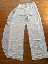 ESCADA Cream/Off White Silk Wide Leg Lightweight Lined Pants Sz 34