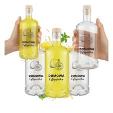 5x TADEK GLASFLASCHEN 500ml mit ZITRONENDRUCK f&uuml;r LIK&Ouml;RE, WODKA, SAFT