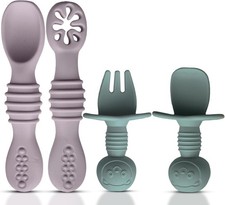 4pc Silicone Baby Spoons Self Feeding Baby Utensils 6-12 Months - 3 Baby Spoon
