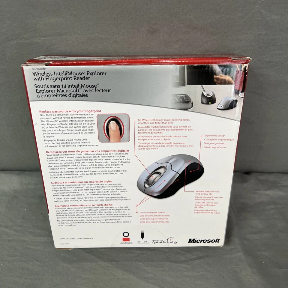 Microsoft Wireless IntelliMouse Explorer With Fingerprint Reader New Open Box - Image 3 of 3