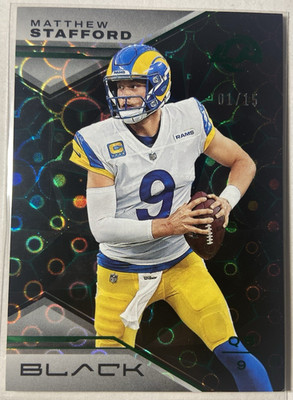 Matthew Stafford 2023 Panini Black Emerald Prizm Parallel Card #24 Rams 1/15