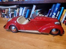 VERY NICE 1950'S DISTLER WIND UP RED MERCEDES ROADSTER made in U.S. ZONE GERMANY