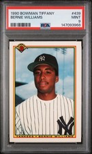 1990 BOWMAN TIFFANY #439 BERNIE WILLIAMS ROOKIE RC PSA 9