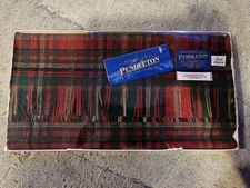 Vtg Pendelton 100% Virgin Wool Scarf Authenitc Macallan Tartan Red Plaid USA NWT