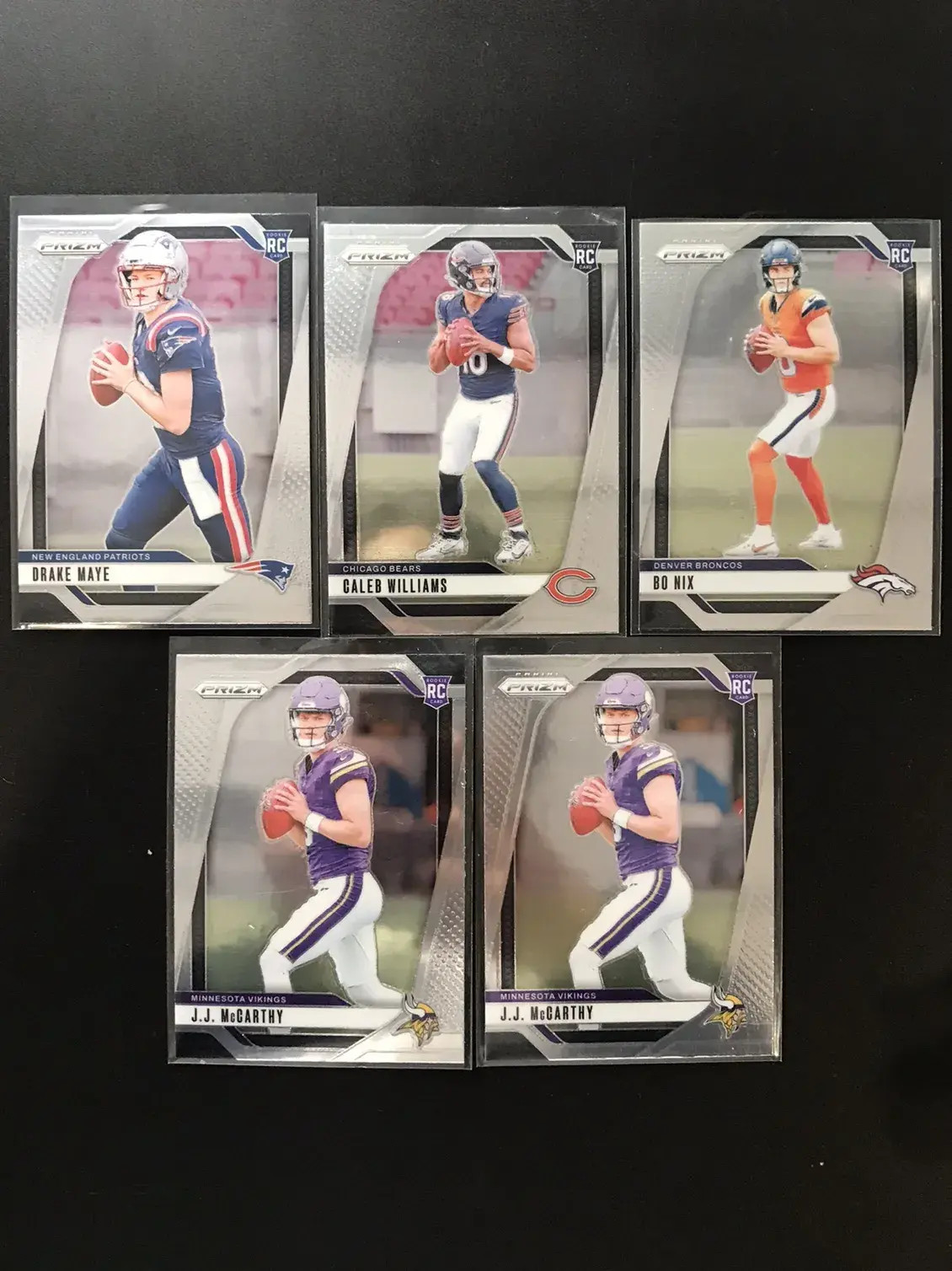 Caleb Williams Drake Maye Bo Nix J.J.Mccarthy 2024 Prizm RC BASE Lot 5 -HD