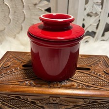 Red Ceramic Butter Bell Crock