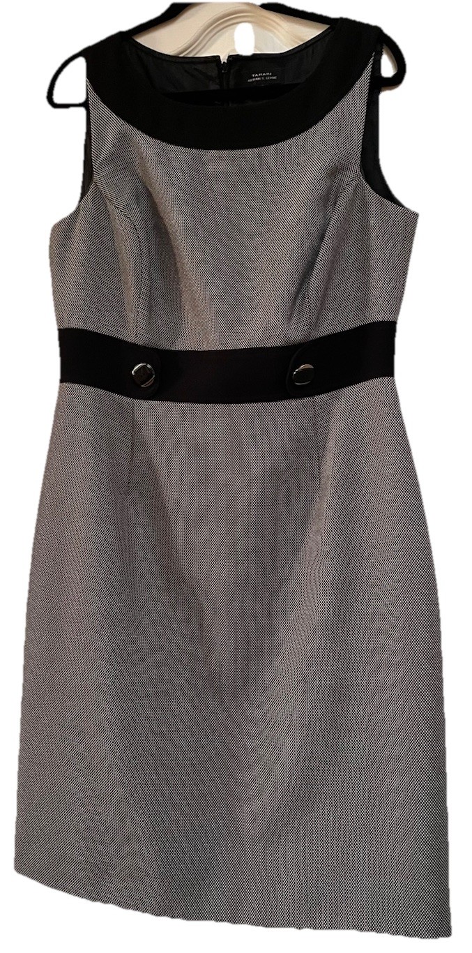 Tahari by Arthur S. Levine Black White Sleeveless Classic Dress Women’s Size 12