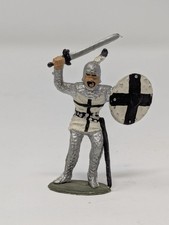 Medieval Knight Crusader Toy Soldier Figure Sword Shield 3" Vintage