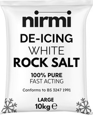 White Rock Salt 10kg - Large - Premium De-Icing Grit for Driveways, Paths, Roads