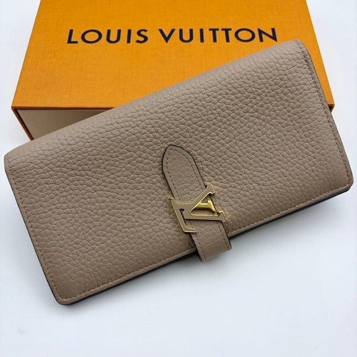 Louis Vuitton LV Vertical Wallet Long Wallet Beige