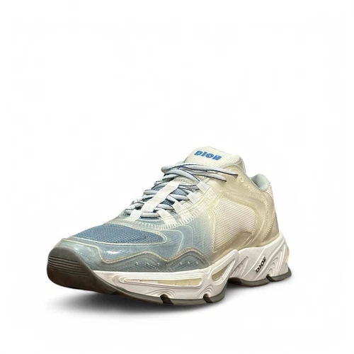 Baskets basses DIOR X DANIEL ARSHAM CD1 dégradé bleu crème maille taille 10 avec boite