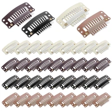 40 Pcs 9-Teeth Snap Wig Clips Hair Extension Clips DIY Wig Pins Mixed Colors