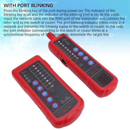 Network Cable Tester Emitter Receiver Ethernet Telephone Line Continuity Tes NEW - Afbeelding 12 van 12