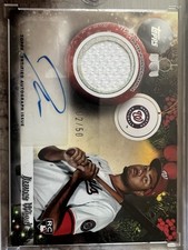 James Wood 2025 Topps Holiday Player Autograph Relic Card RC /50 #PAR-JWO Nats