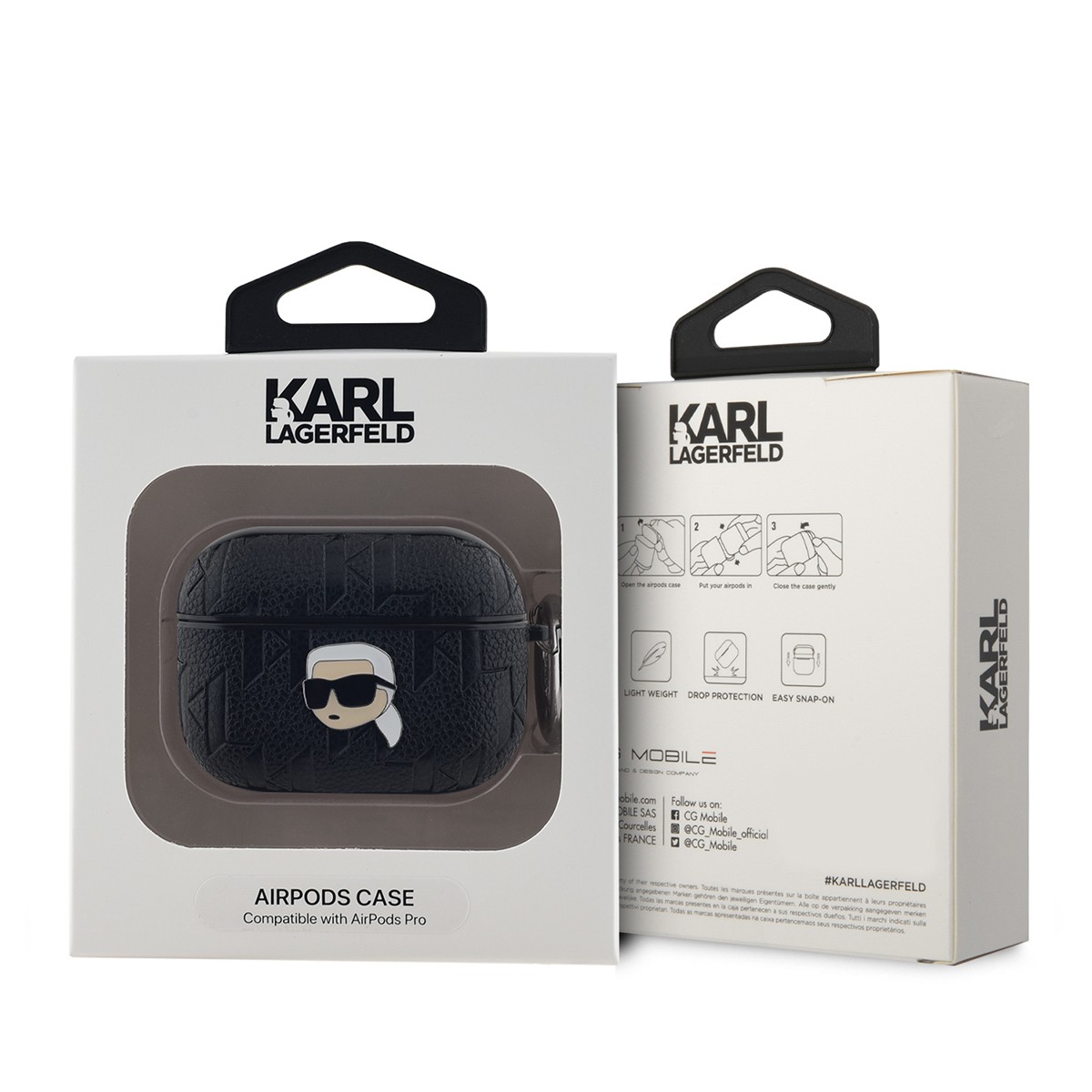 Étui Pods Pro Karl Lagerfeld anti-rayure monogramme Karl Head coque de protection - 3