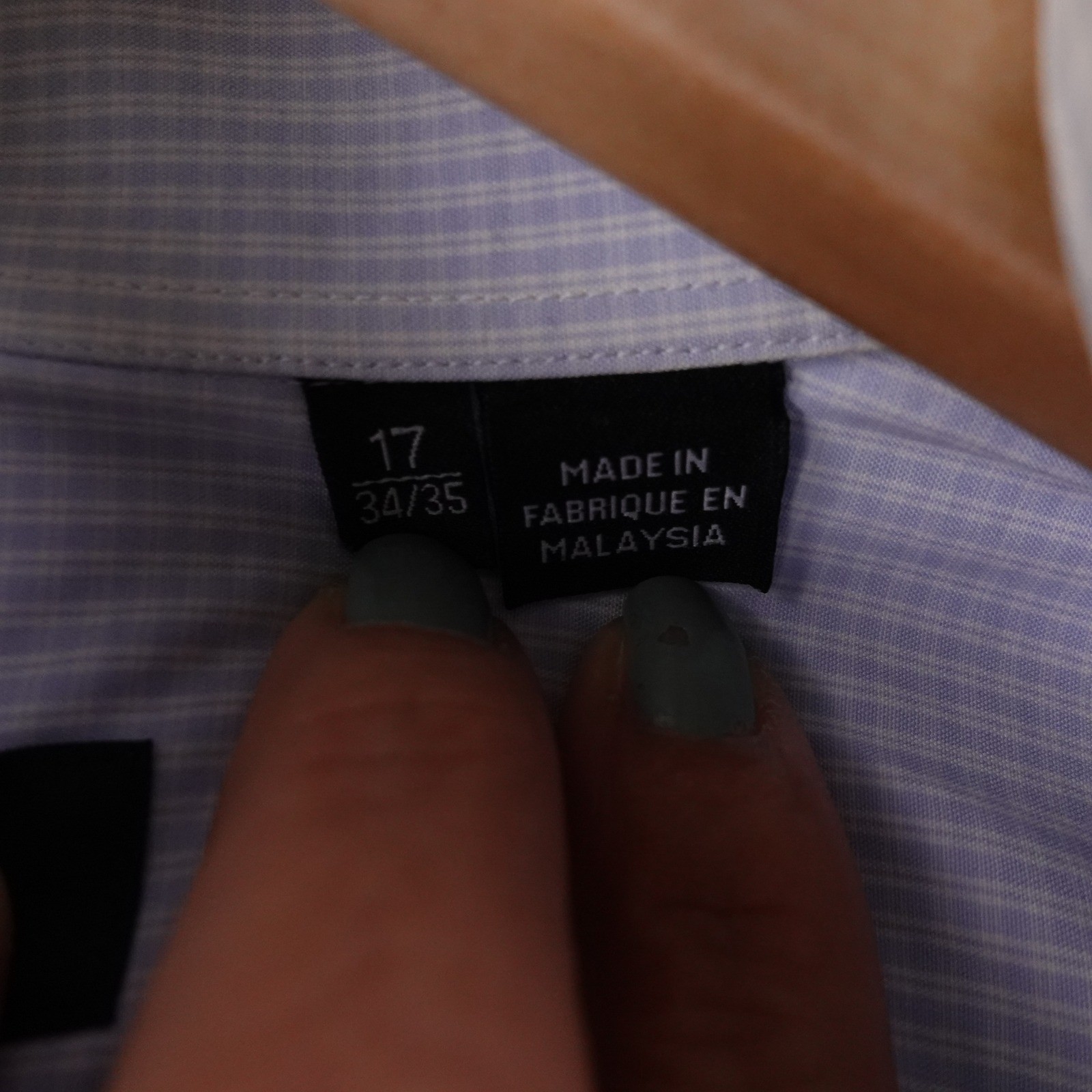 BOSS Hugo Boss Regular Fit Dress Shirt Men 17 34/35 Light Blue Gingham Formal thumbnail 5