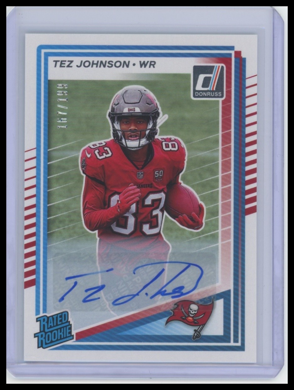2025 Donruss Tez Johnson Rated Rookie Auto RC sp /199 #313 D6 Combined Ship!